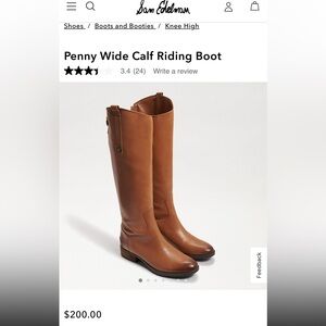 Sam Edelman Brown Leather Riding Boots size 9W